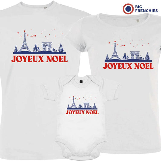 Joyeux Noël Paris Christmas Matching Family Organic Tees (Set of 3)