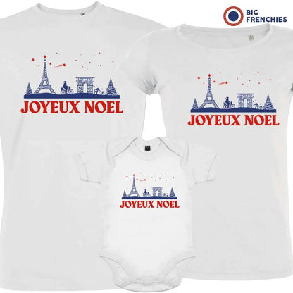 Joyeux Noël Paris Christmas Matching Family Organic Tees (Set of 3)