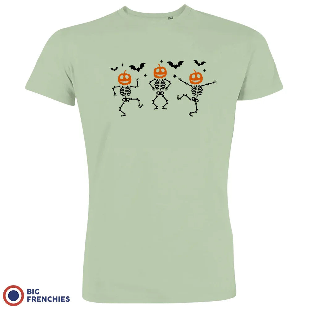 Pumpkin Skeleton Dance Halloween Men's Organic Cotton Tee