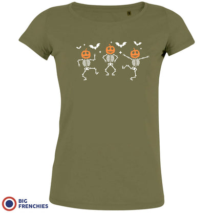 Pumpkin Skeleton Dance Halloween Women's Organic Cotton Tee