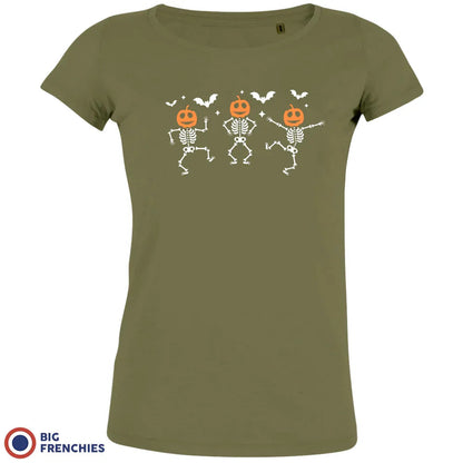 Pumpkin Skeleton Dance Halloween Women's Organic Cotton Tee