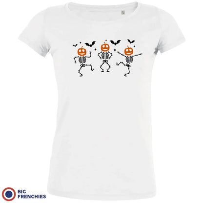 Pumpkin Skeleton Dance Halloween Women's Organic Cotton Tee