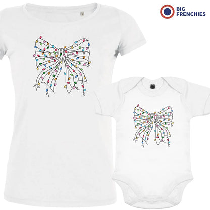 Christmas Bow Mom and Child Organic Cotton family Set (Set of 2)