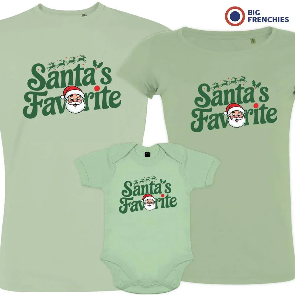Santa's Favorite Christmas Matching Family Organic Tees (Set of 3)