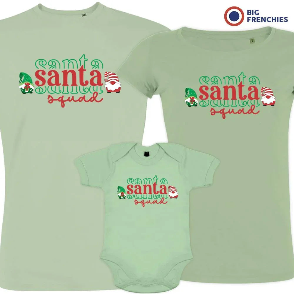 Santa Squad Christmas Matching Family Organic Tees (Set of 3)