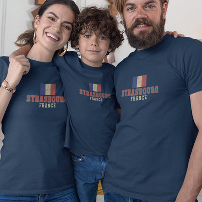 Strasbourg France Matching Organic Cotton T-Shirts Family Set (Set of 3)