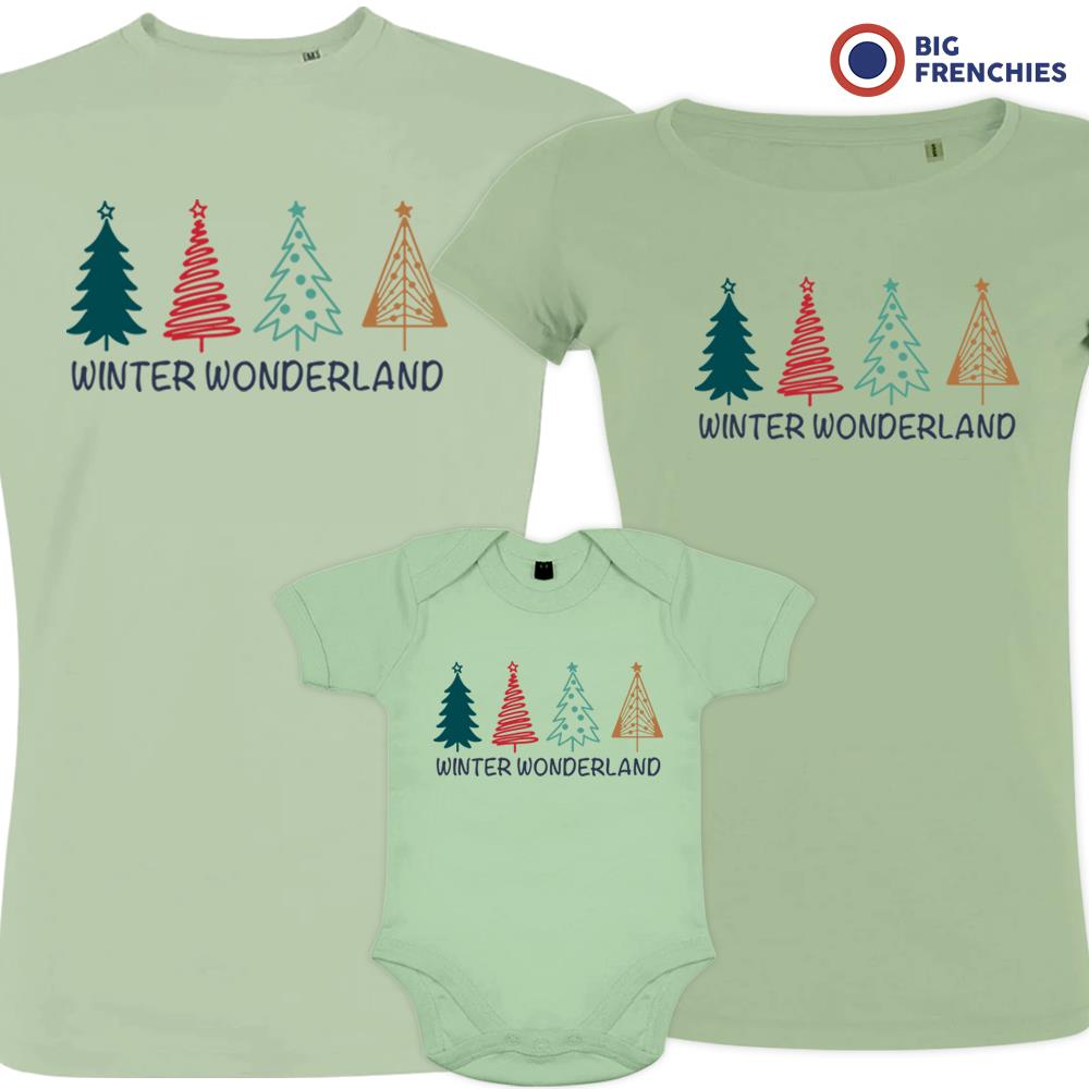 Winter Wonderland Christmas Matching Family Organic Tees (Set of 3)