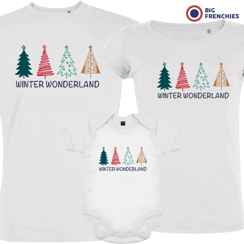 Winter Wonderland Christmas Matching Family Organic Tees (Set of 3)