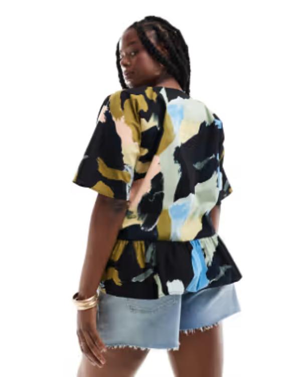My Life Is Murder S05 Ebony Vagulans Abstract Print Top