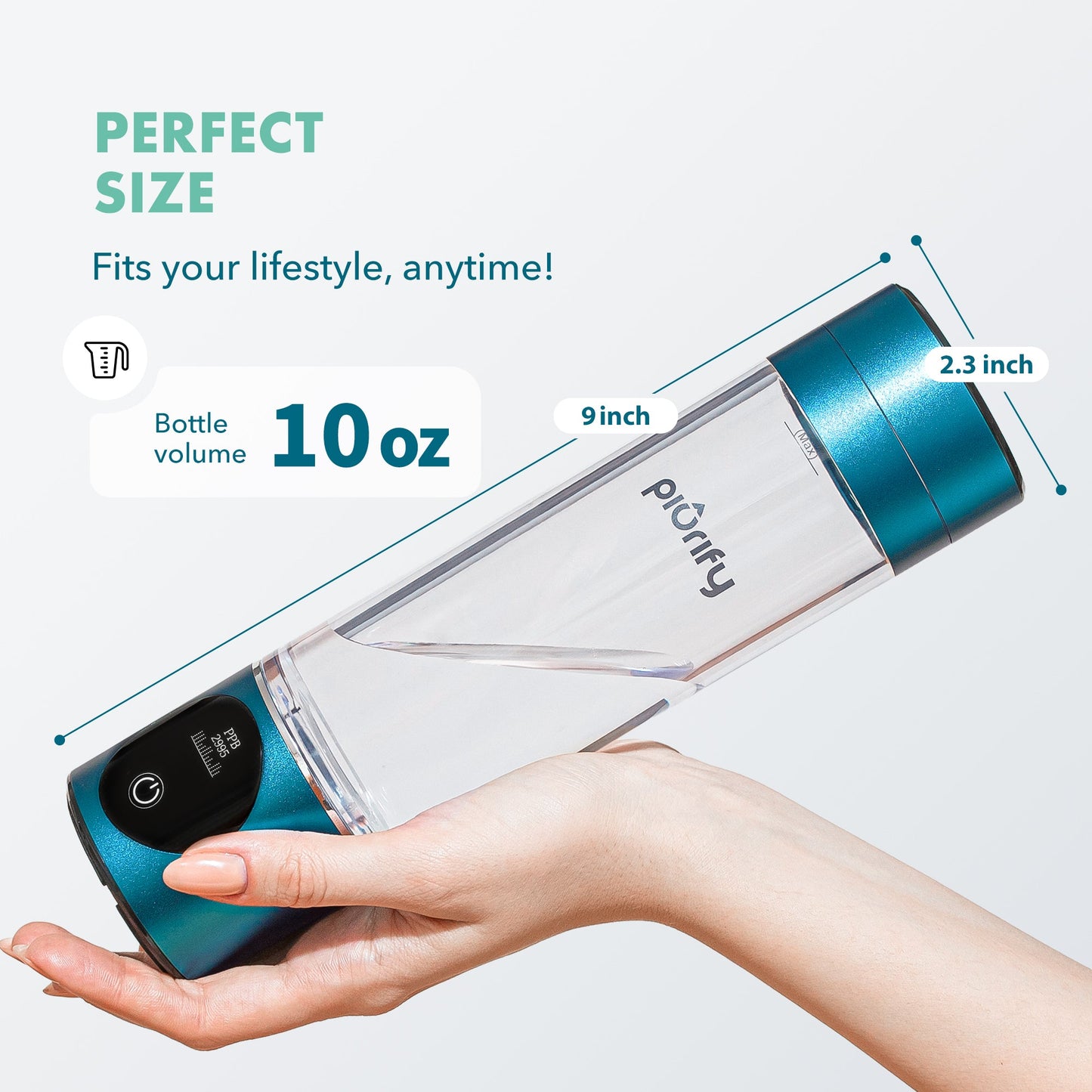 PIURIFY Hydrogenator® Hydrogen Water Bottle - Turquoise