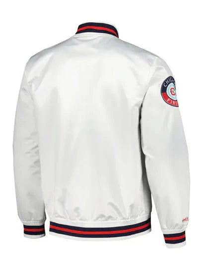 MLS Chicago Fire FC White Satin Jacket