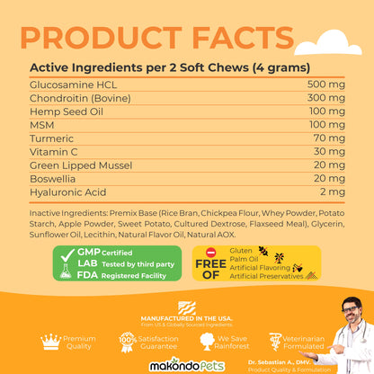 Glucosamine for Dogs - 120 Soft Chews