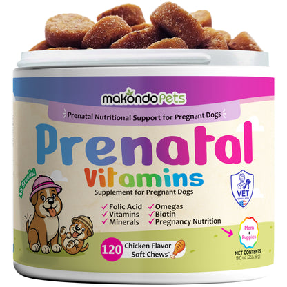 Dog Prenatal Vitamins | All Breeds | 120 Soft Chews