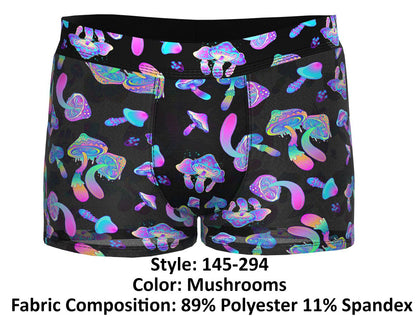 Male Power Men's Underwear 145-294 Hazy Dayz Pouch Short Color Mushrooms