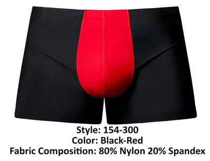 Male Power 154-300 Hot Mesh Pouch Short Color Black-Red