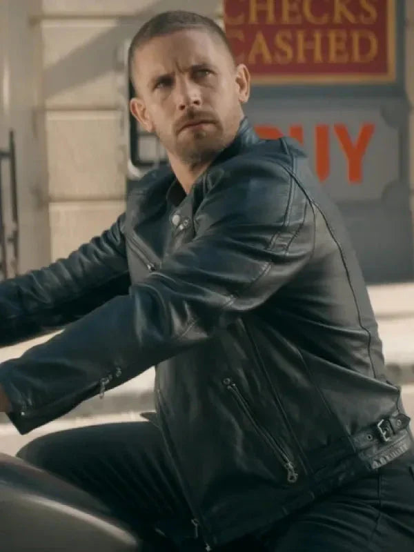 Man with No Past Adam Woodward Black Leather Jacket