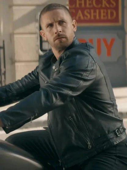 Man with No Past Adam Woodward Black Leather Jacket