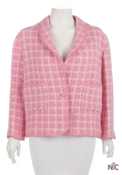 Margot Robbie Barbie Pink Checkered Blazer