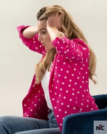 Margot Robbie Polka Dot Blazer