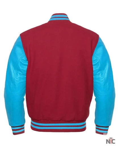 Maroon And Blue Varsity Letterman Jacket