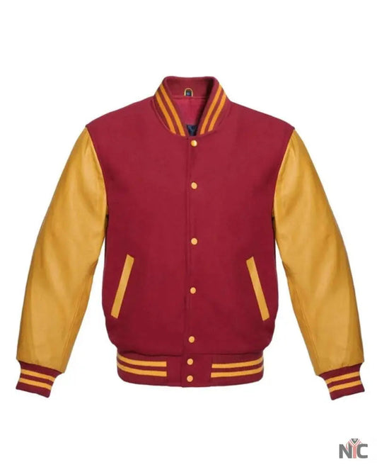 Maroon And Gold Varsity Jacket