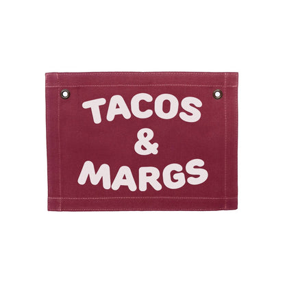 Tacos & Margs Small Canvas Flag
