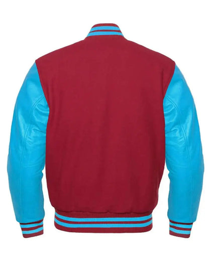 Maroon And Blue Varsity Letterman Jacket