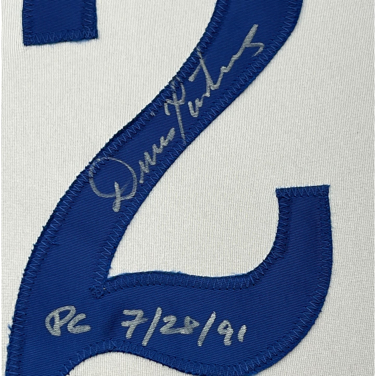 Framed Autographed/Signed Dennis Martinez 35x39 Montreal White Baseball Jersey JSA COA