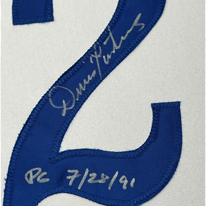 Framed Autographed/Signed Dennis Martinez 35x39 Montreal White Baseball Jersey JSA COA