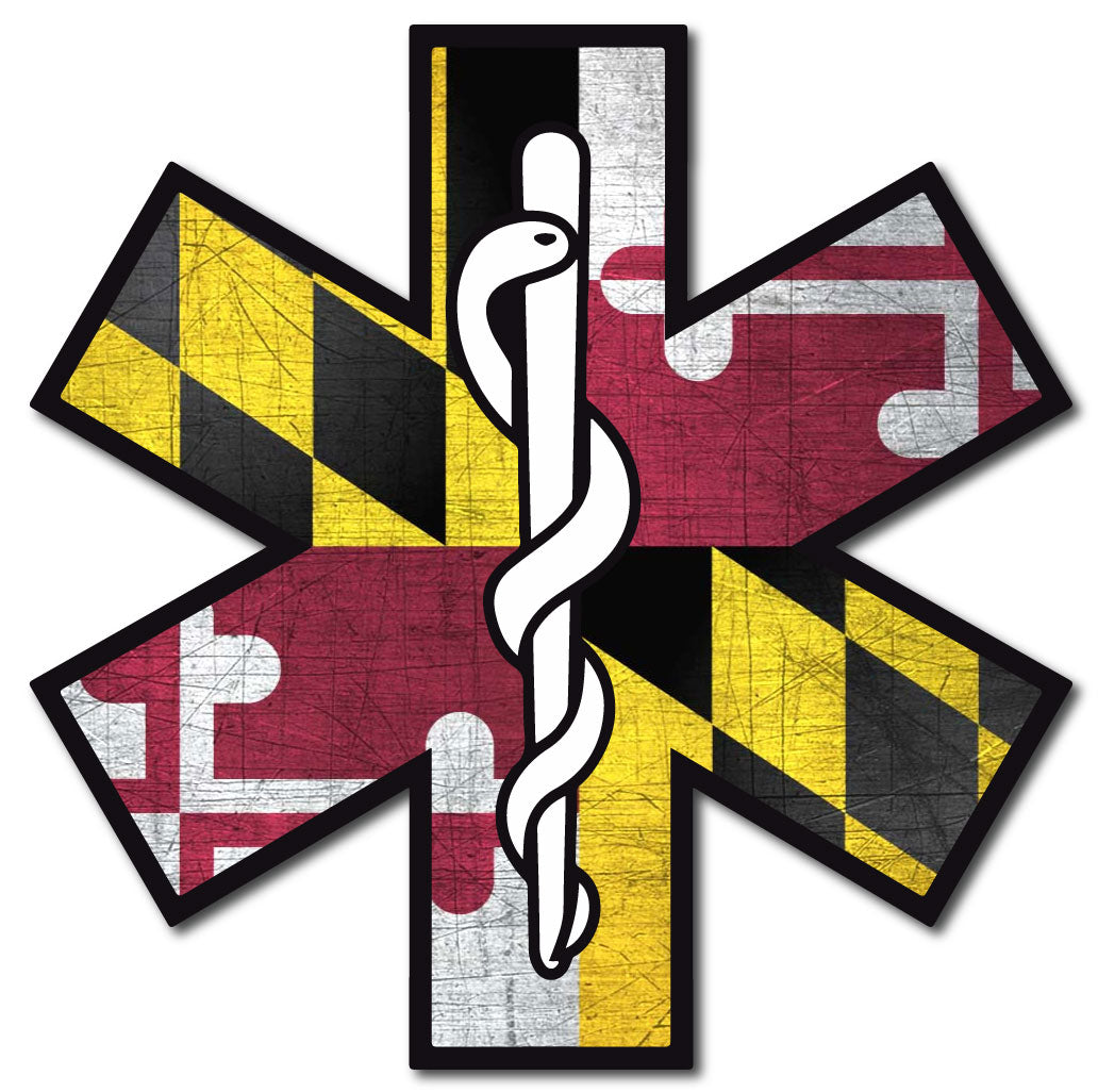 MARYLAND FLAG STAR OF LIFE REFLECTIVE HELMET DECAL