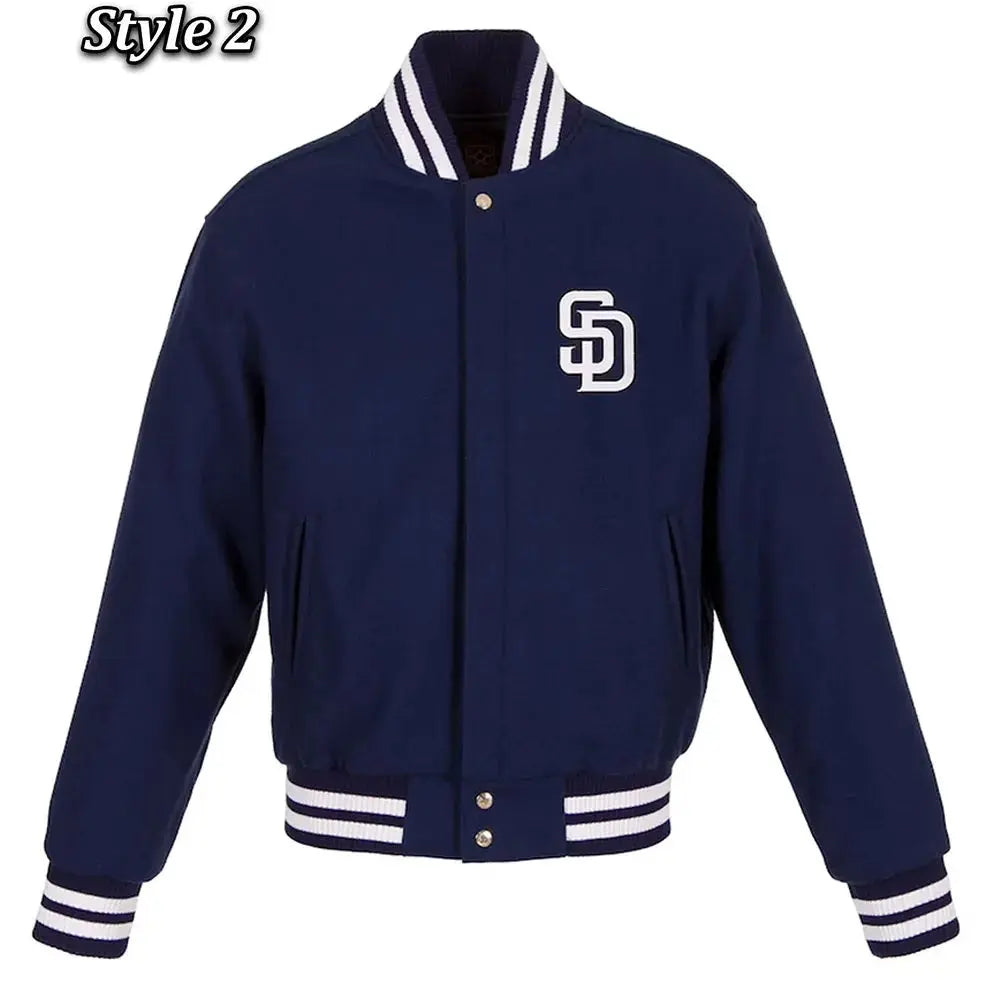 San Diego Padres Navy Blue Wool Jacket