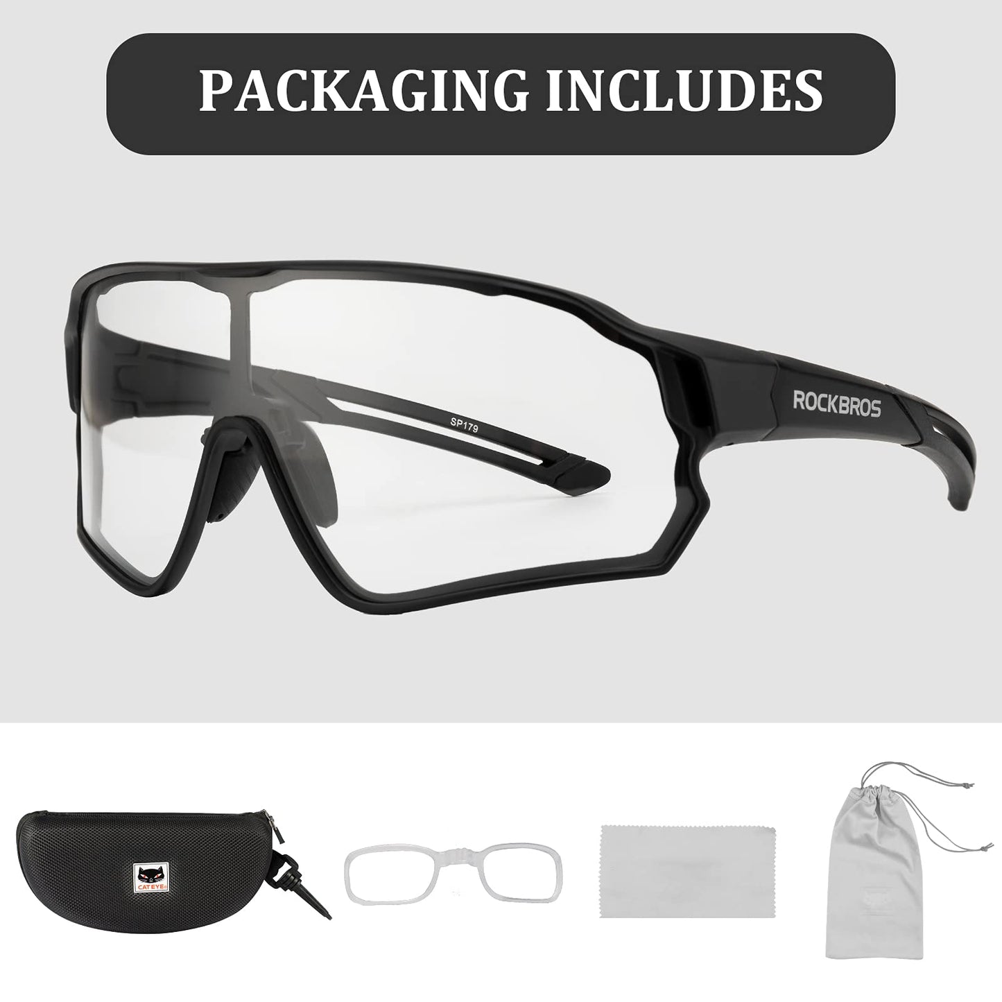 ROCKBROS Photochromic Sunglasses Thicken PC Lenses With UV400 Protection Coating