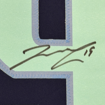 Framed Autographed/Signed Jared McCann 35x39 Seattle Blue Hockey Jersey JSA COA