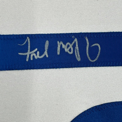 Framed Autographed/Signed Fred McGriff 35x39 Toronto White Baseball Jersey JSA COA