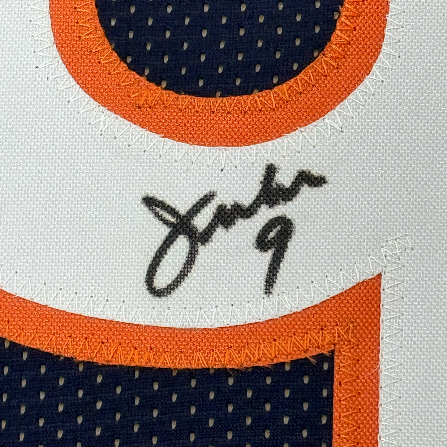 Framed Autographed/Signed Jim McMahon 35x39 Chicago Blue Football Jersey Beckett BAS COA