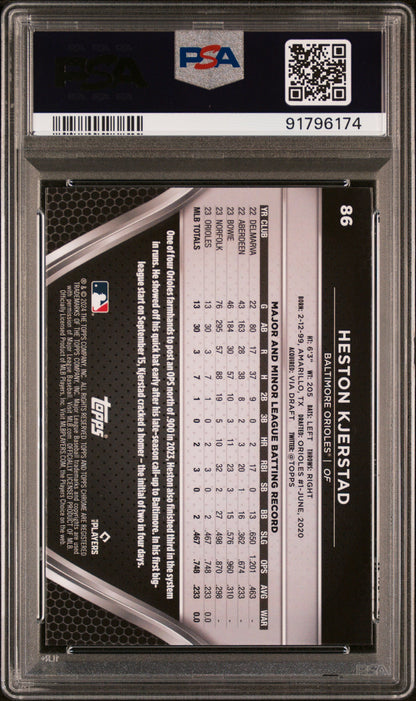 Graded 2024 Topps Chrome Black Heston Kjerstad #86 Rookie RC Baseball Card PSA 10 Gem Mint
