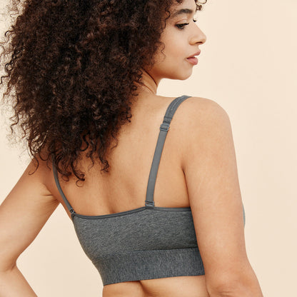 Wilderness Front‑Closure Cotton Bralette - Grey