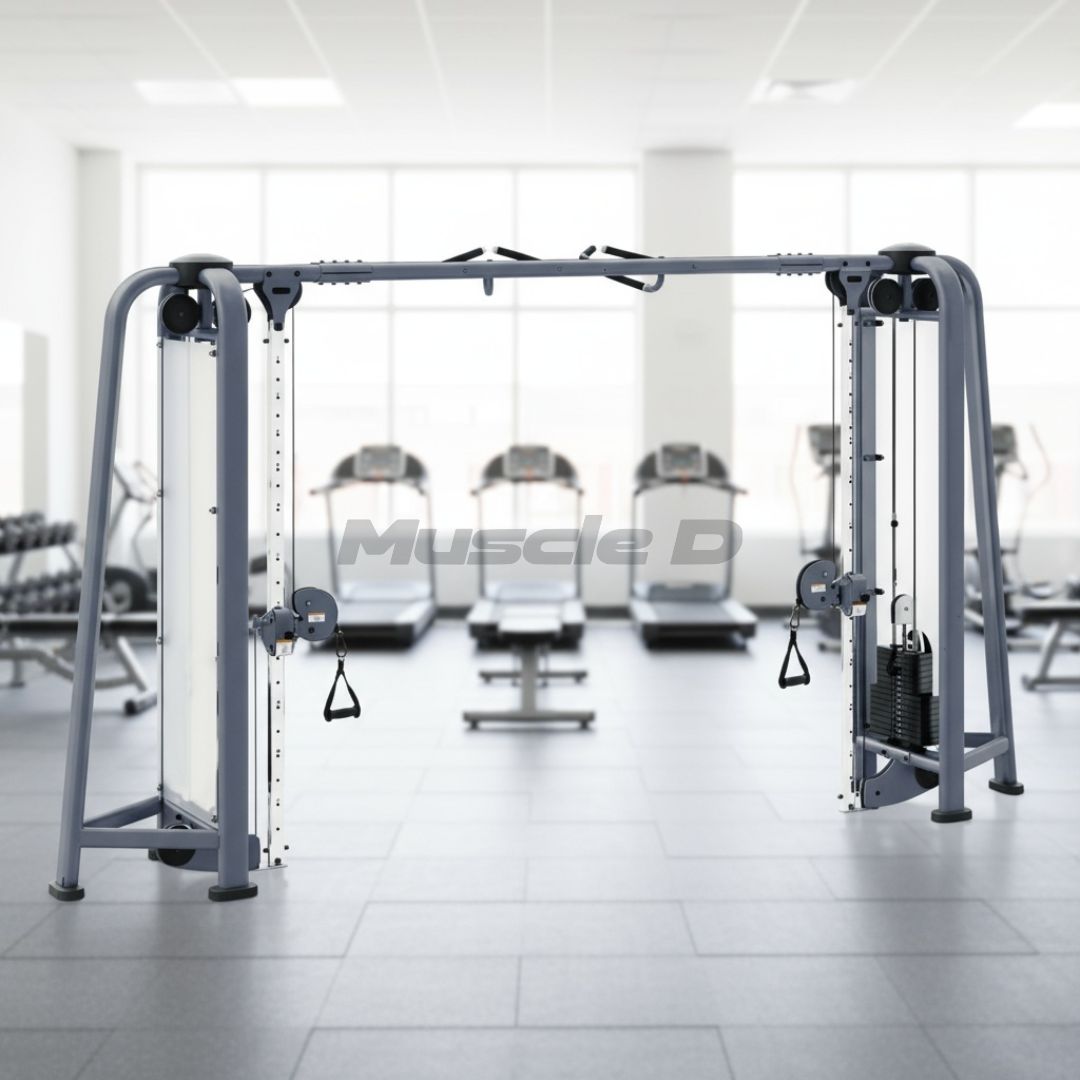 Megatron Deluxe Cable Crossover - Muscle D Fitness - 2 Functional Columns - Multi-Handle Pull-Up Bar - Selectorized Weight Adjustment