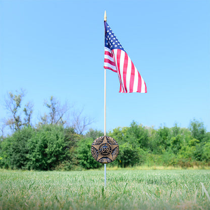 WWI Veteran Grave Marker & Flag Holder with Aluminum Ground Spike