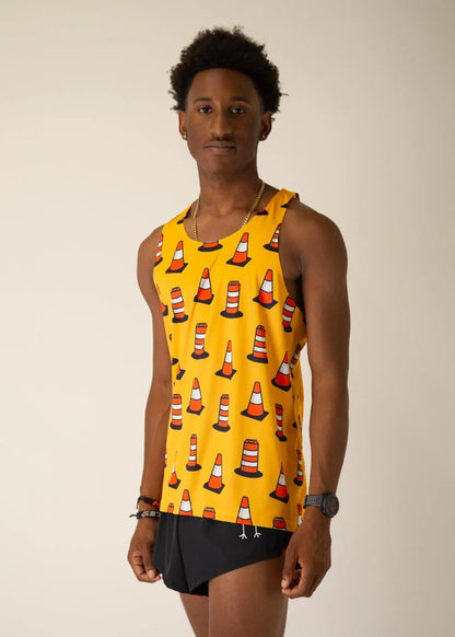 Men's Traffic Cones Performance Singlet (Yellow)