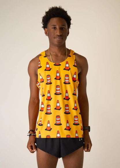 Men's Traffic Cones Performance Singlet (Yellow)