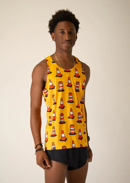 Men's Traffic Cones Performance Singlet (Yellow)