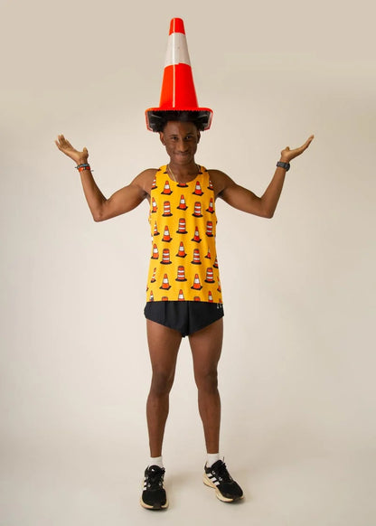 Men's Traffic Cones Performance Singlet (Yellow)