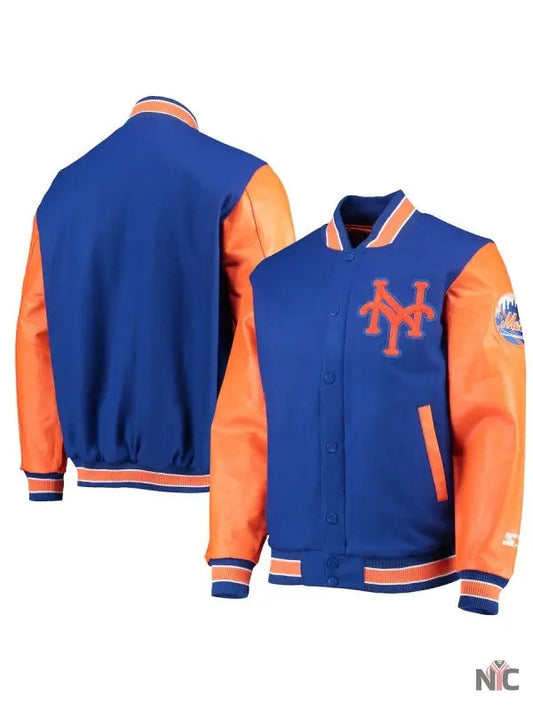 Men’s New York Mets Orange & Blue Varsity Jacket