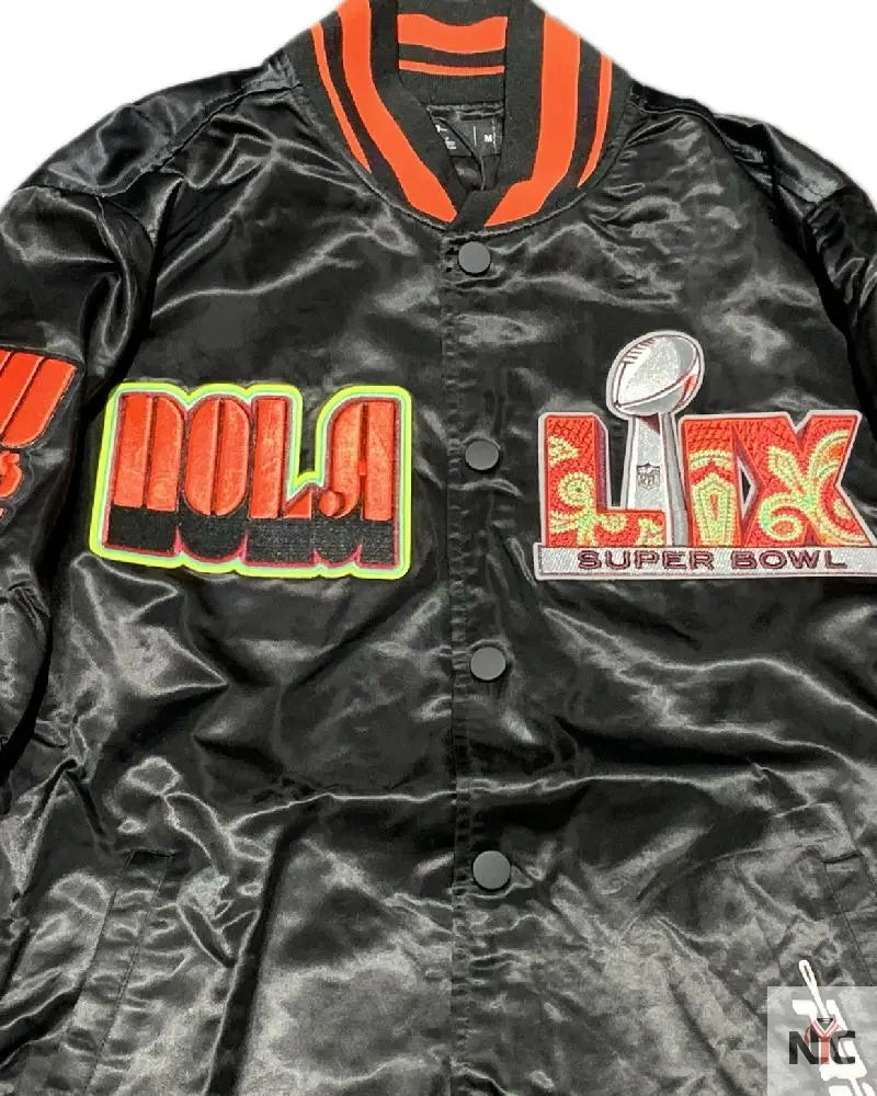 Men’s Pro Standard Black Super Bowl LIX 59 Rib Sublimated Satin Jacket