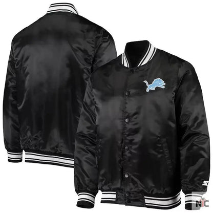 Men’s Starter Black Detroit Lions Locker Room Varsity Jacket