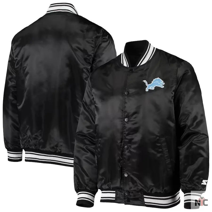 Men’s Starter Black Detroit Lions Locker Room Varsity Jacket