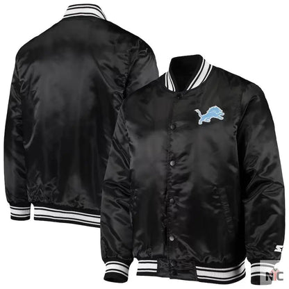 Men’s Starter Black Detroit Lions Locker Room Varsity Jacket