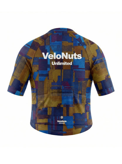 Men's Cycling Jersey-Cobalt Rust Blocks