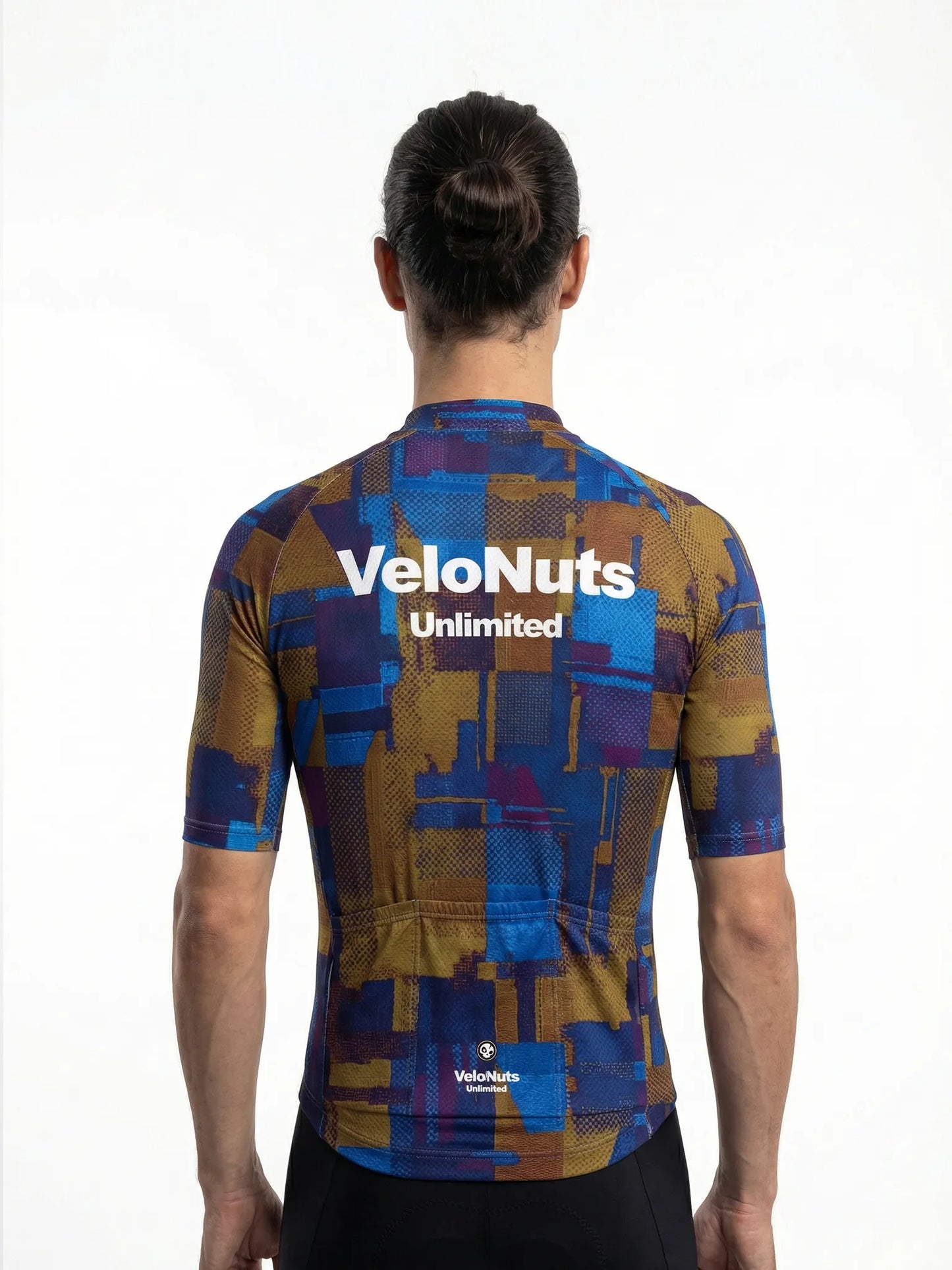Men's Cycling Jersey-Cobalt Rust Blocks